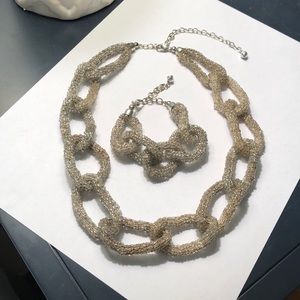 Beaded Link Necklace and Bracelet